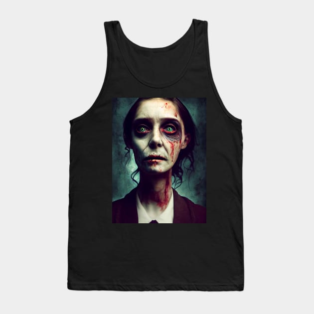 Zombie Teacher Portrait Tank Top by Nysa Design